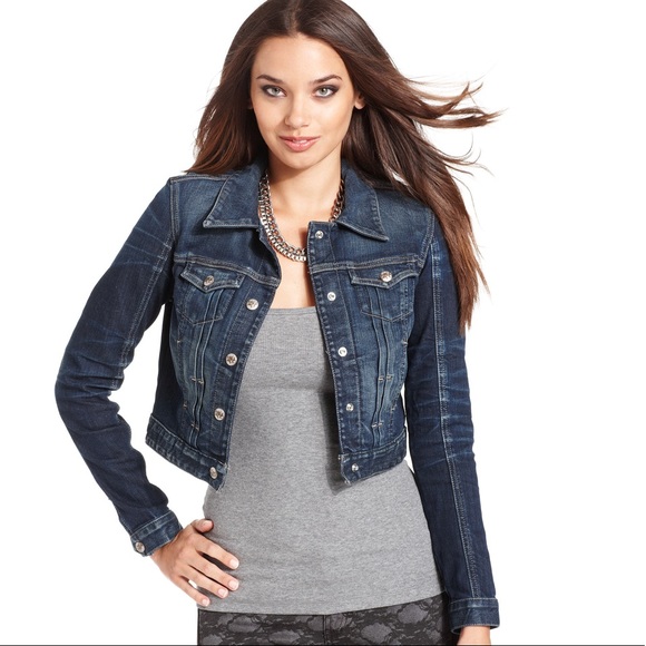 guess cropped denim jacket